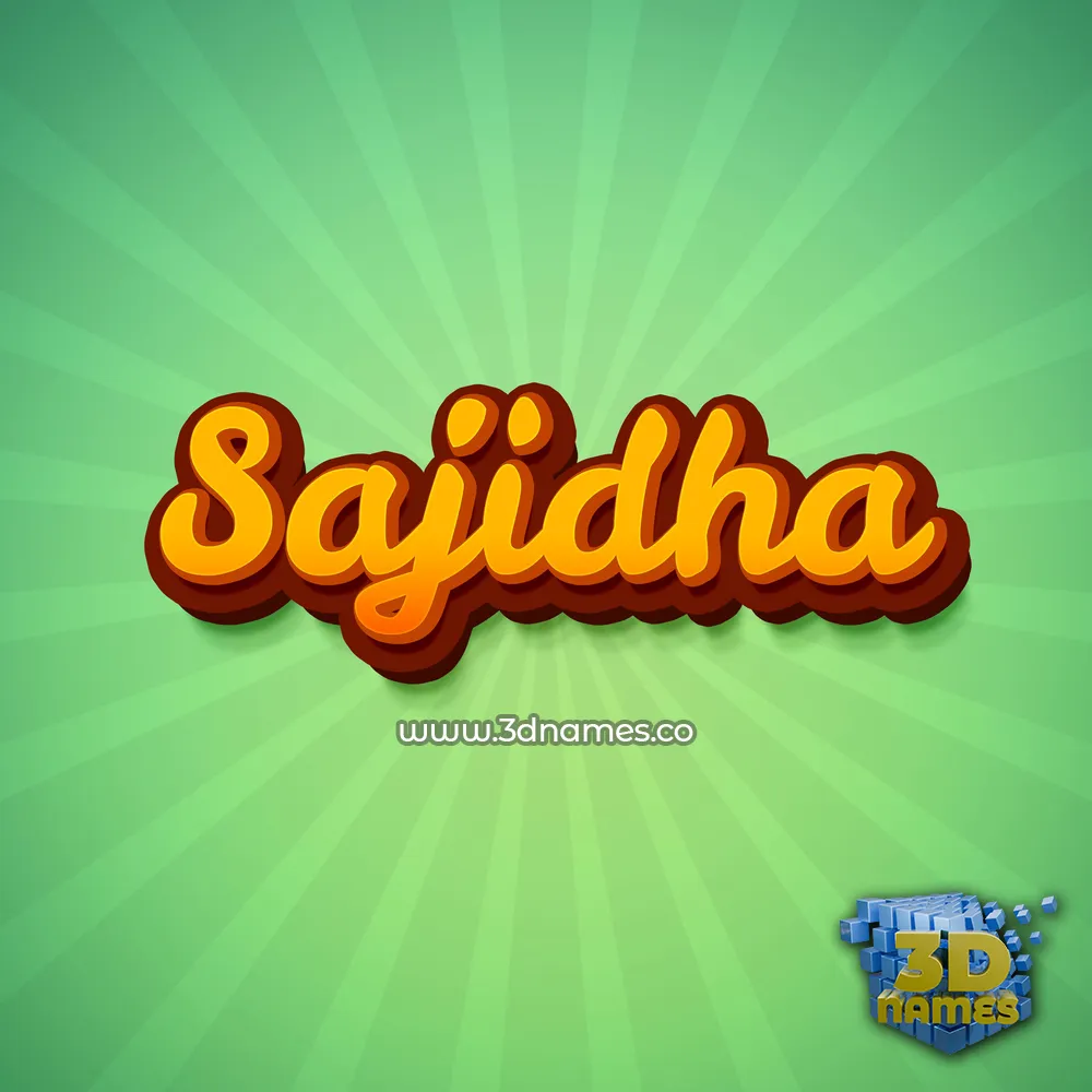 sajidha in Green Rays style - 3D name wallpaper