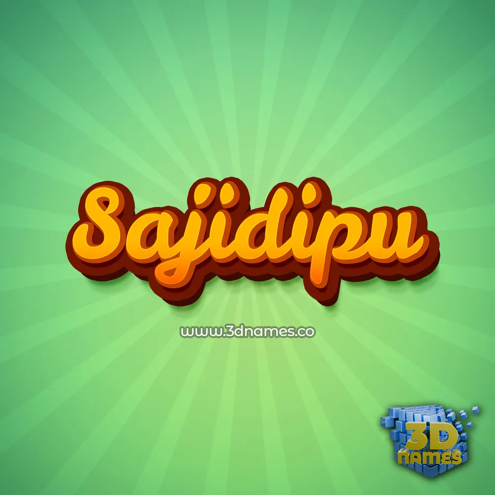 sajidipu in Green Rays style - 3D name wallpaper