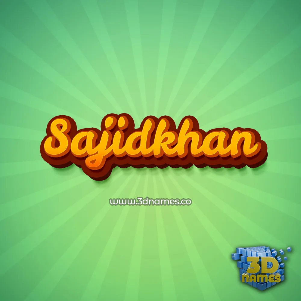 sajidkhan in Green Rays style - 3D name wallpaper