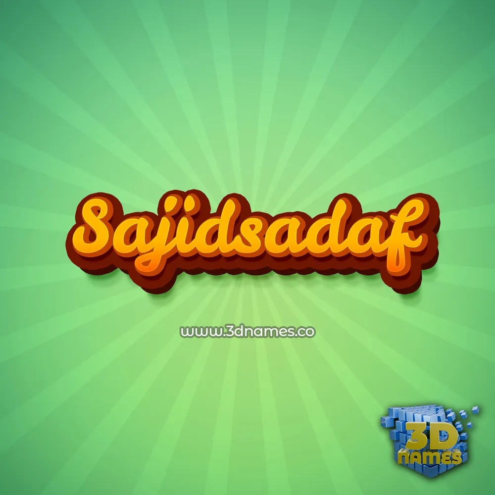 sajidsadaf in Green Rays style - 3D name wallpaper