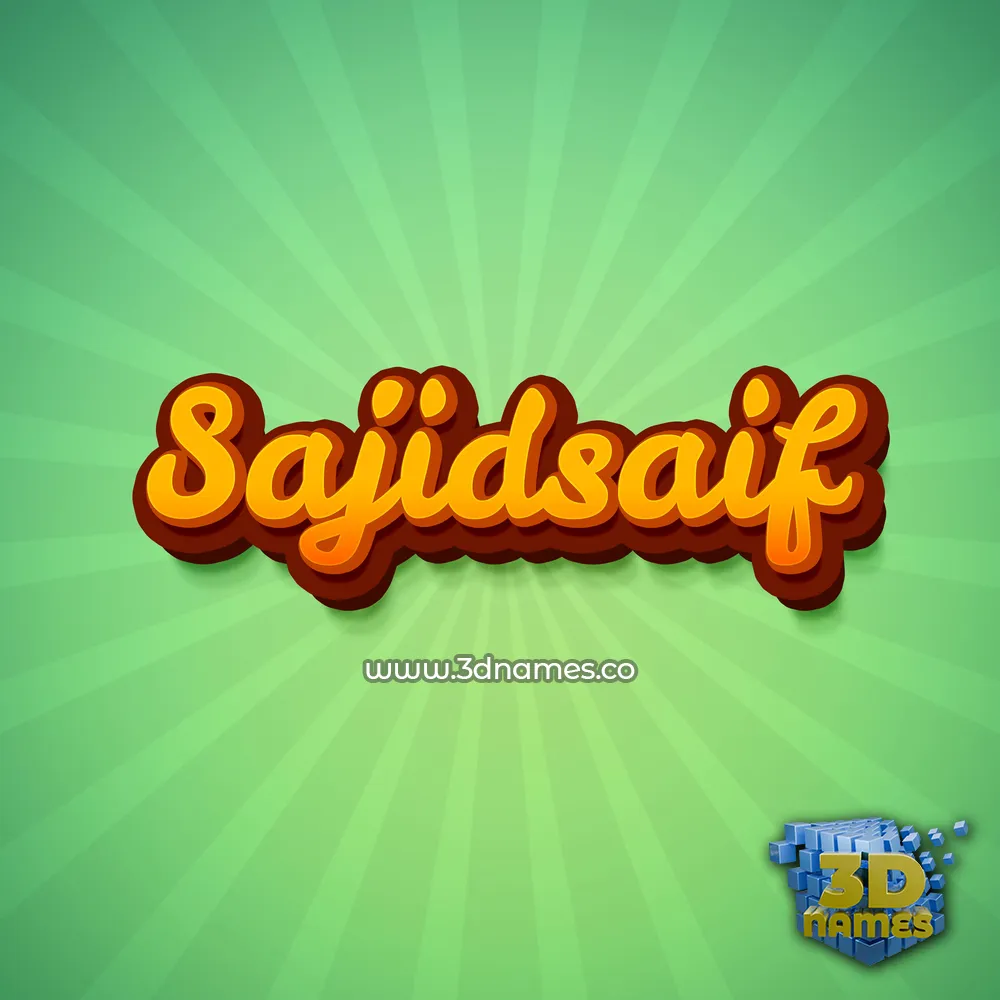 sajidsaif in Green Rays style - 3D name wallpaper