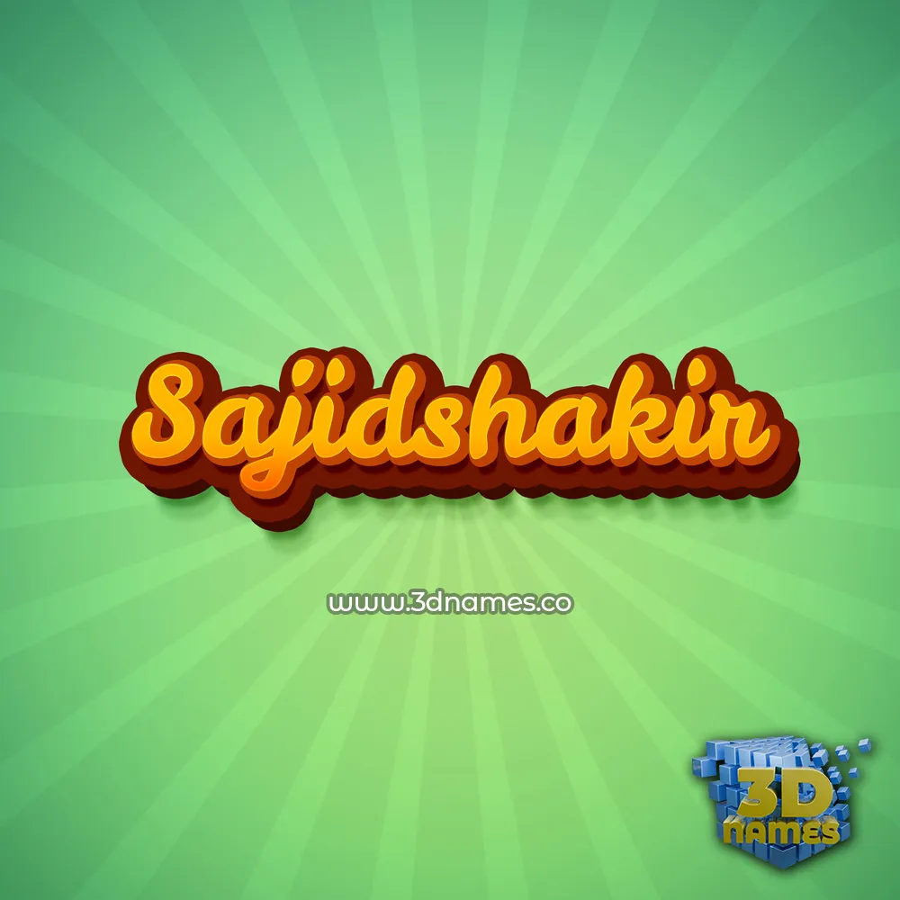 sajidshakir in Green Rays style - 3D name wallpaper