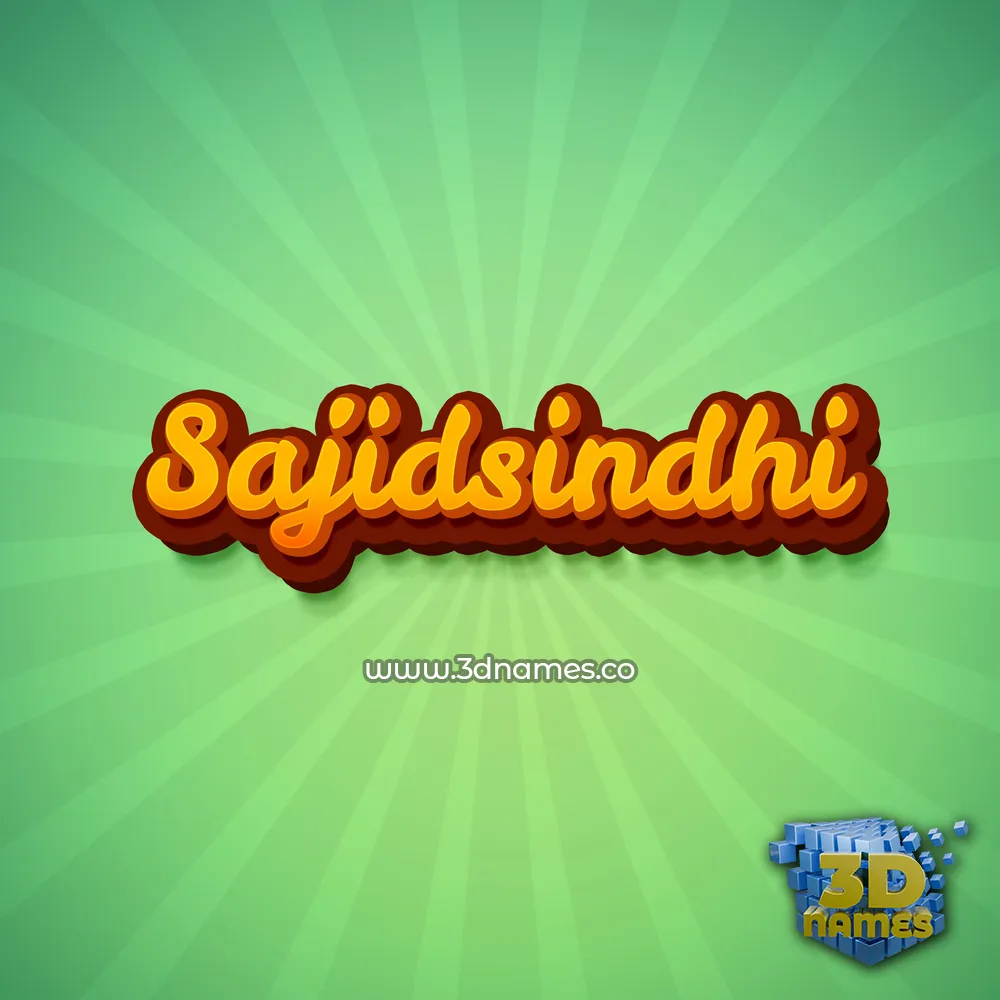 sajidsindhi in Green Rays style - 3D name wallpaper
