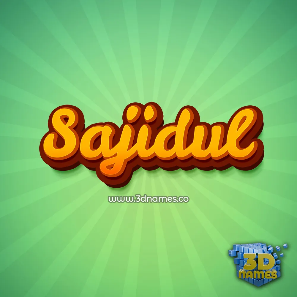 sajidul in Green Rays style - 3D name wallpaper