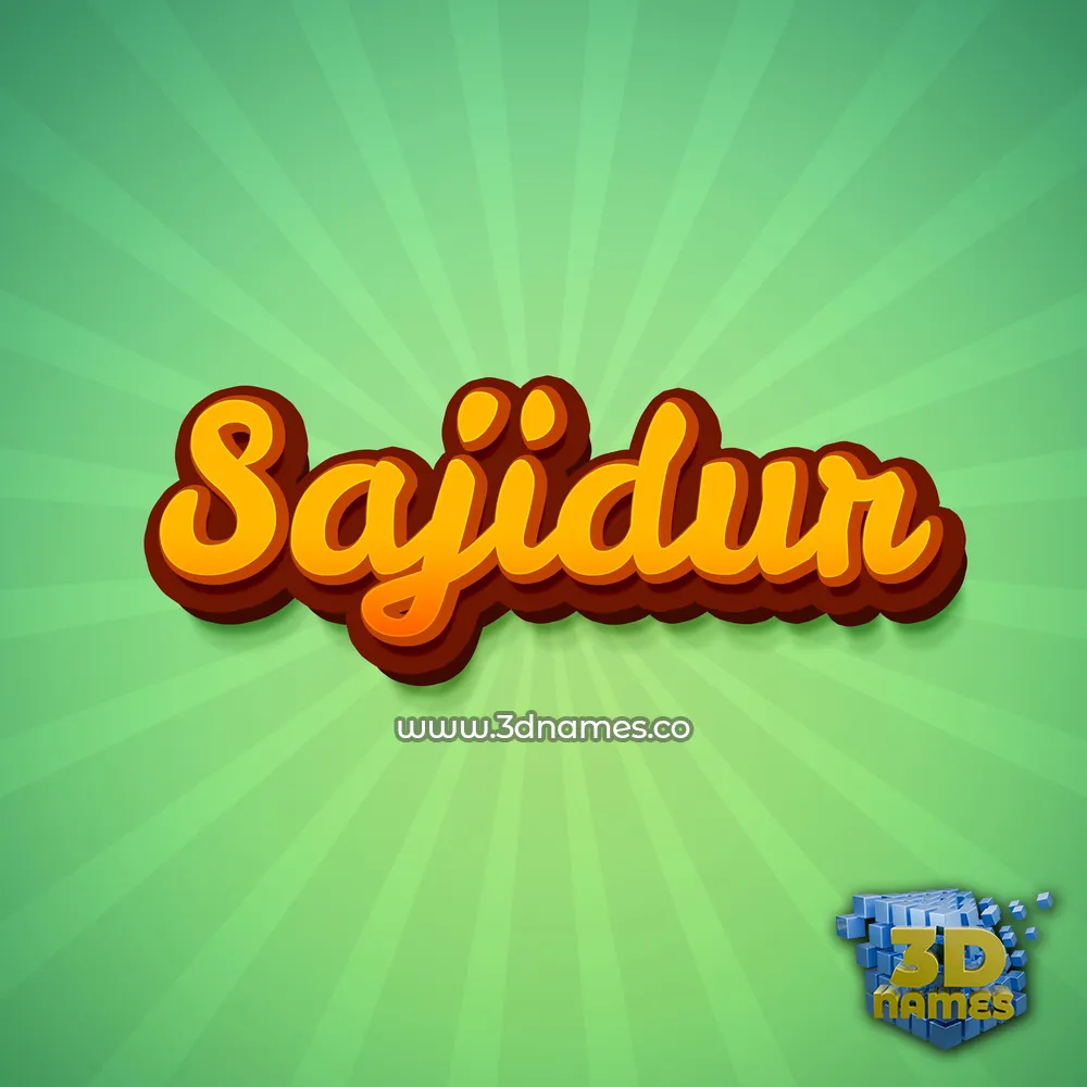 sajidur in Green Rays style - 3D name wallpaper