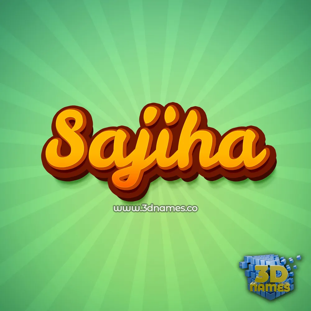 sajiha in Green Rays style - 3D name wallpaper
