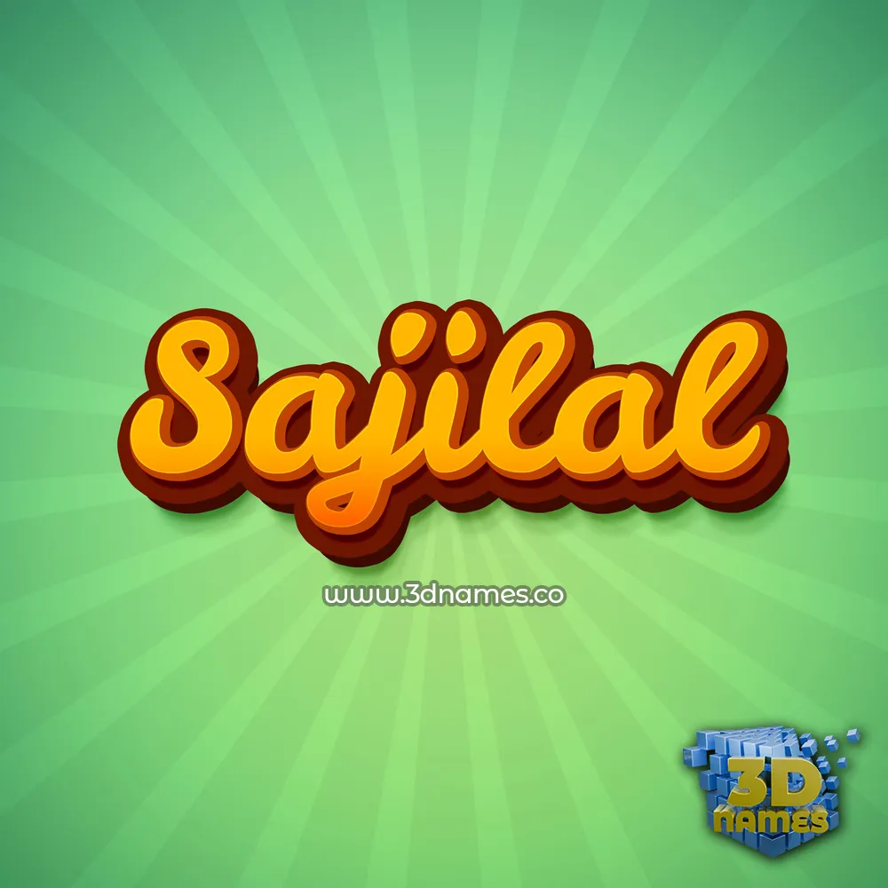 sajilal in Green Rays style - 3D name wallpaper