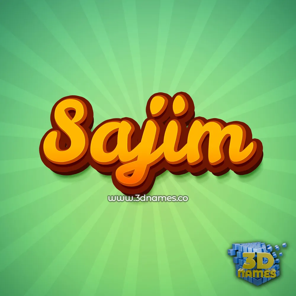 sajim in Green Rays style - 3D name wallpaper
