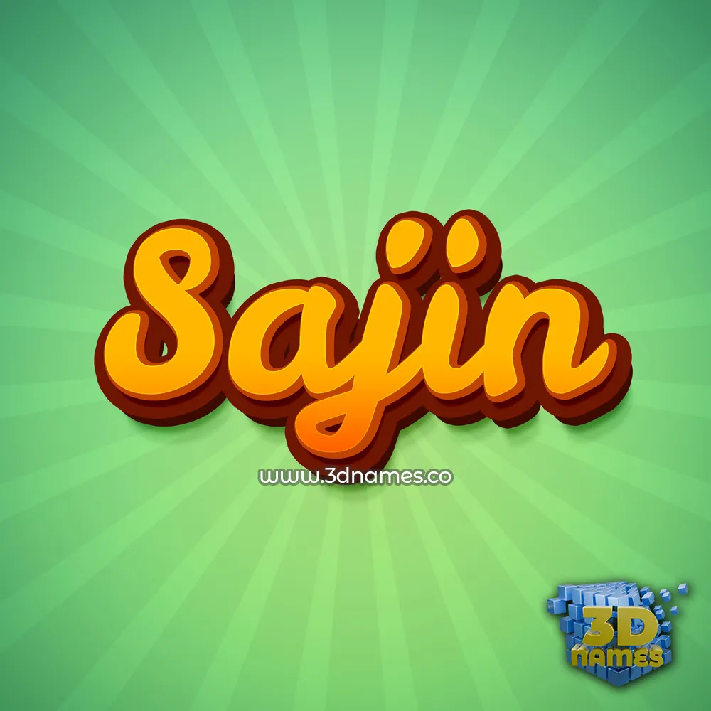 sajin in Green Rays style - 3D name wallpaper