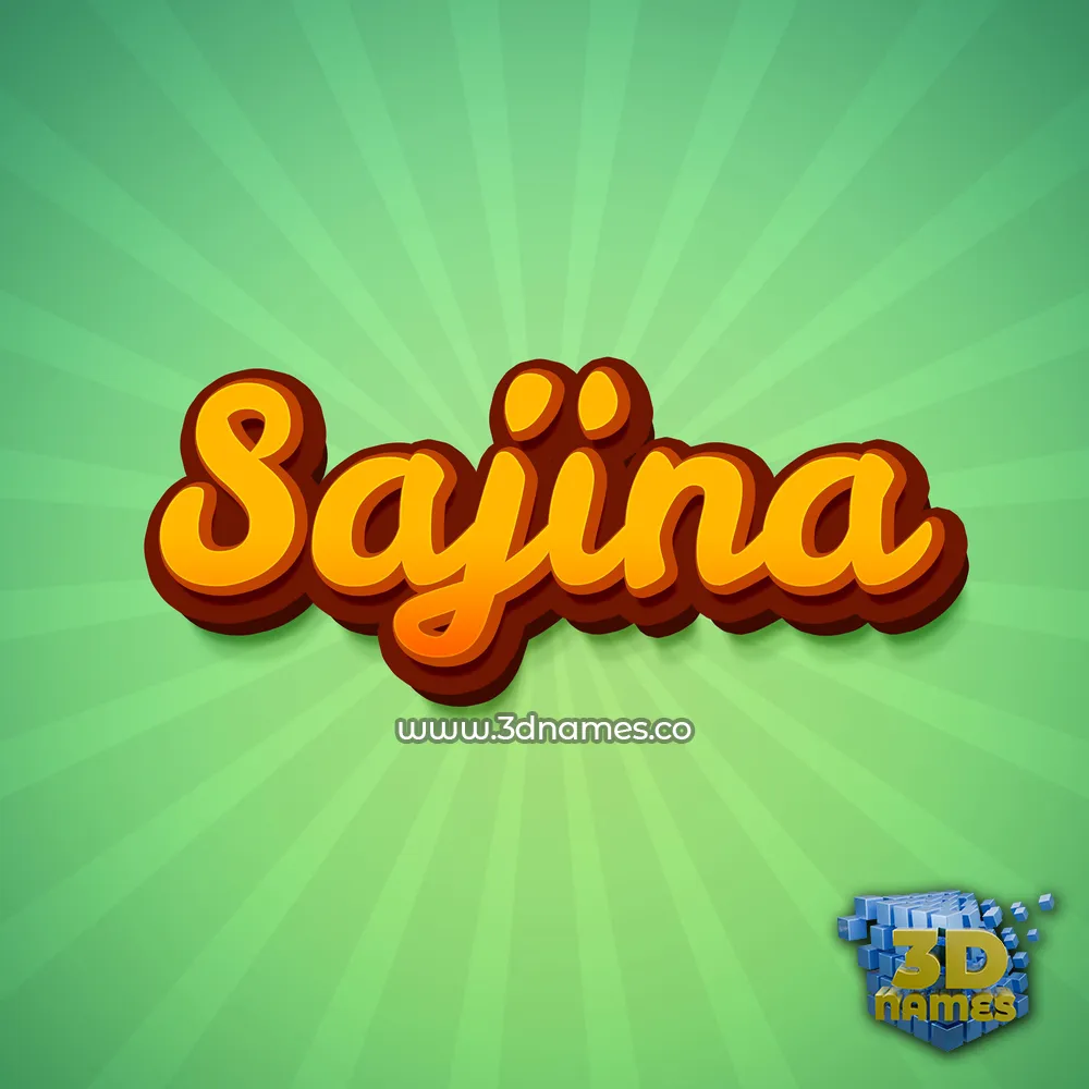 sajina in Green Rays style - 3D name wallpaper