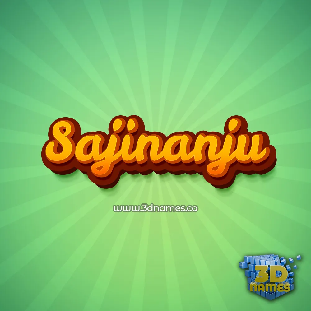 sajinanju in Green Rays style - 3D name wallpaper
