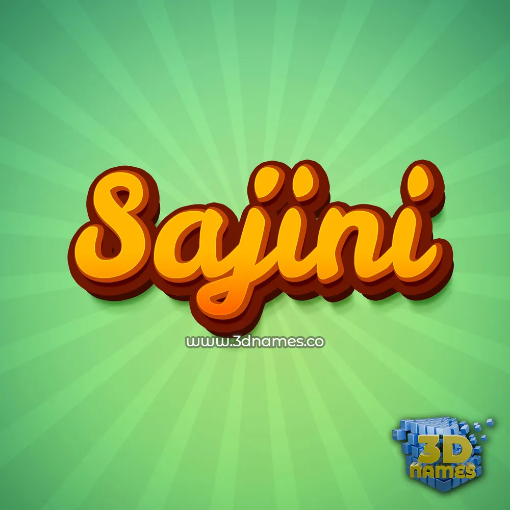 sajini in Green Rays style - 3D name wallpaper