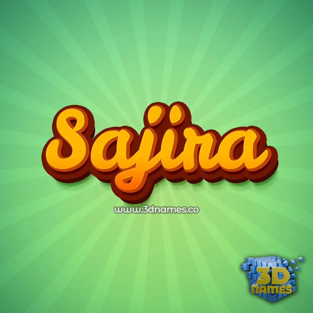 sajira in Green Rays style - 3D name wallpaper