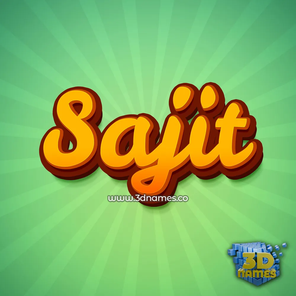 sajit in Green Rays style - 3D name wallpaper