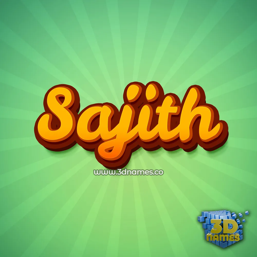 sajith in Green Rays style - 3D name wallpaper