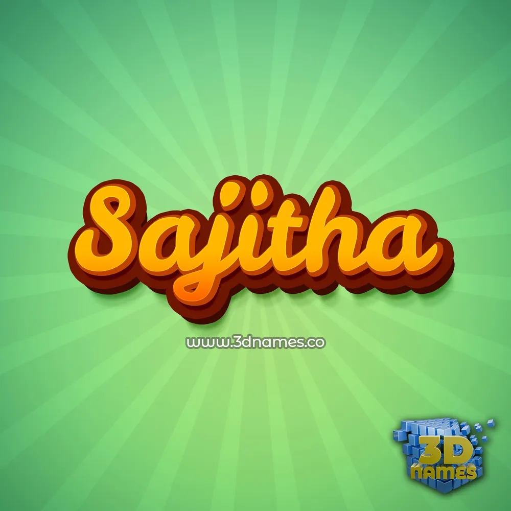 sajitha in Green Rays style - 3D name wallpaper