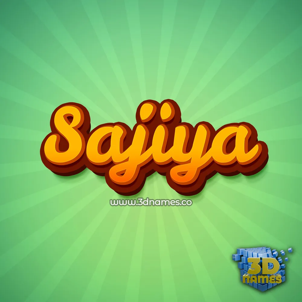 sajiya in Green Rays style - 3D name wallpaper