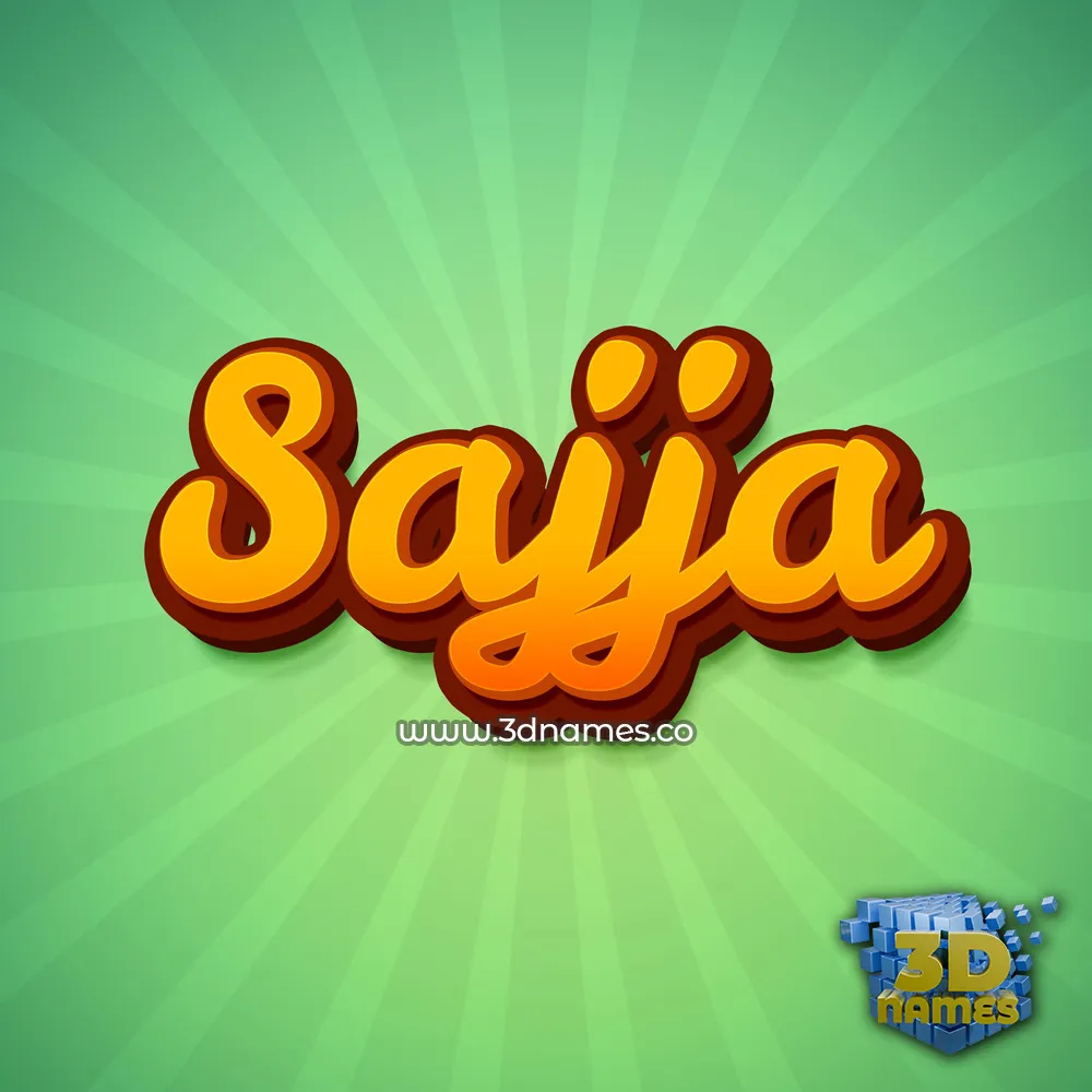 sajja in Green Rays style - 3D name wallpaper