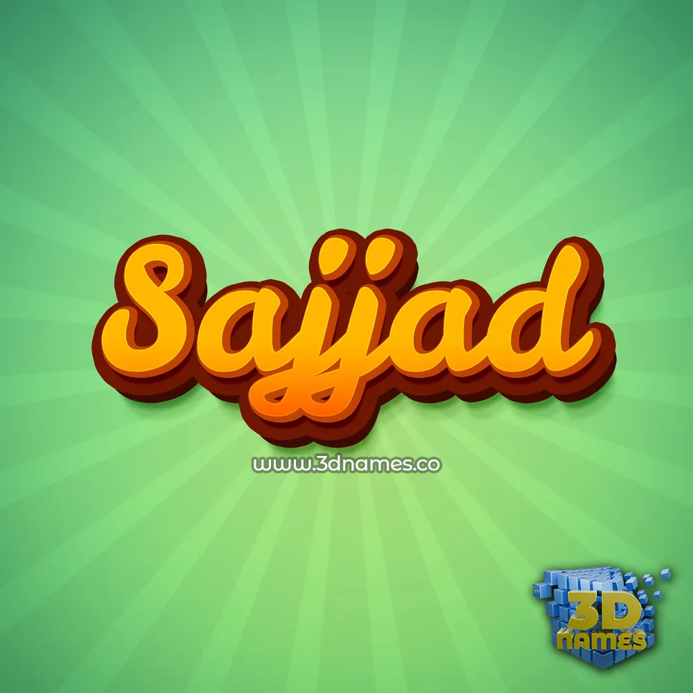 sajjad in Green Rays style - 3D name wallpaper