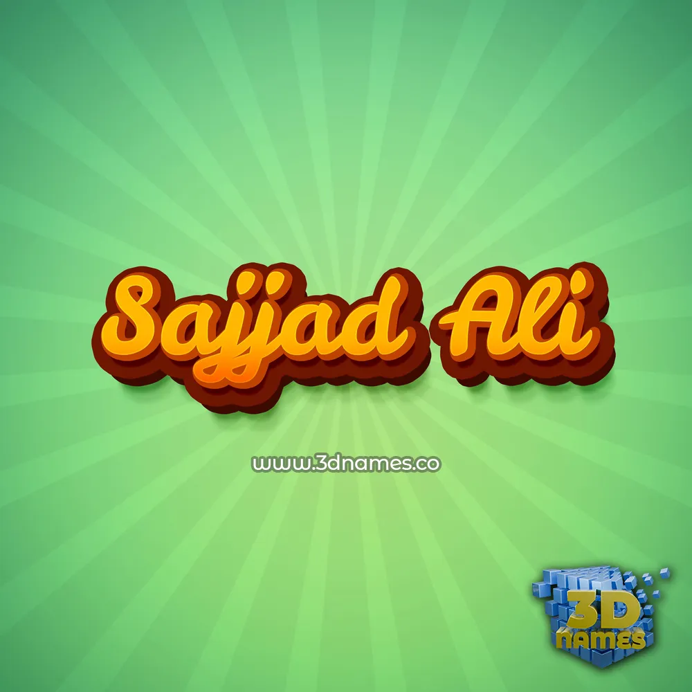 sajjad ali in Green Rays style - 3D name wallpaper