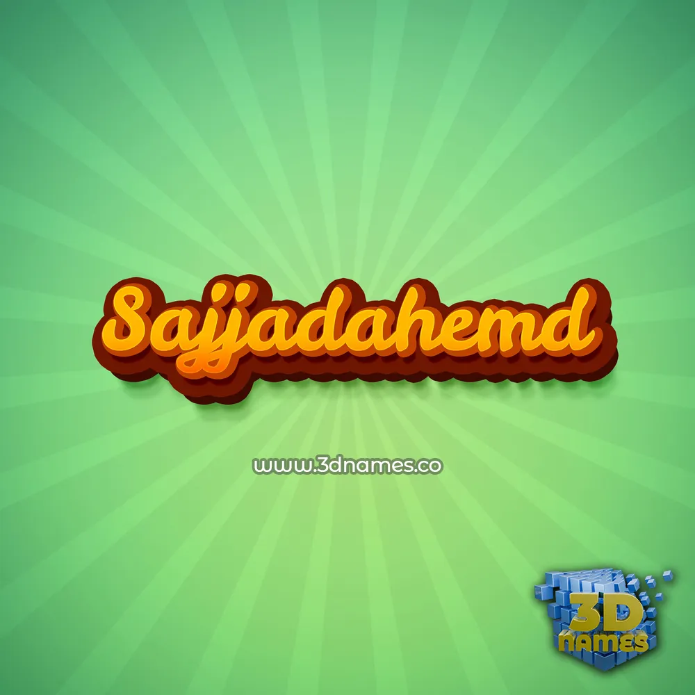 sajjadahemd in Green Rays style - 3D name wallpaper