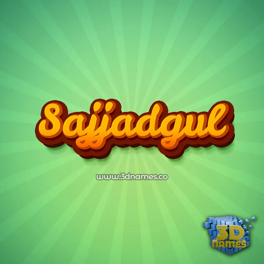 sajjadgul in Green Rays style - 3D name wallpaper