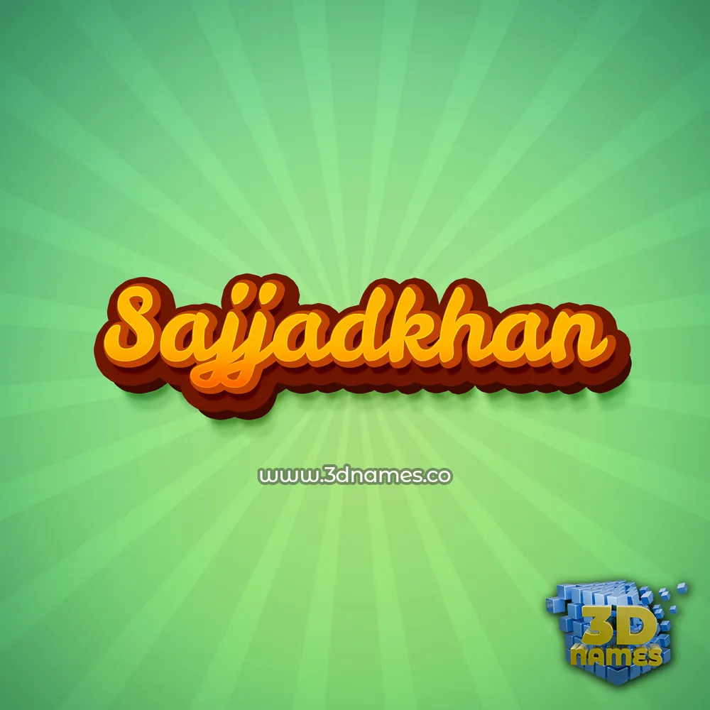 sajjadkhan in Green Rays style - 3D name wallpaper