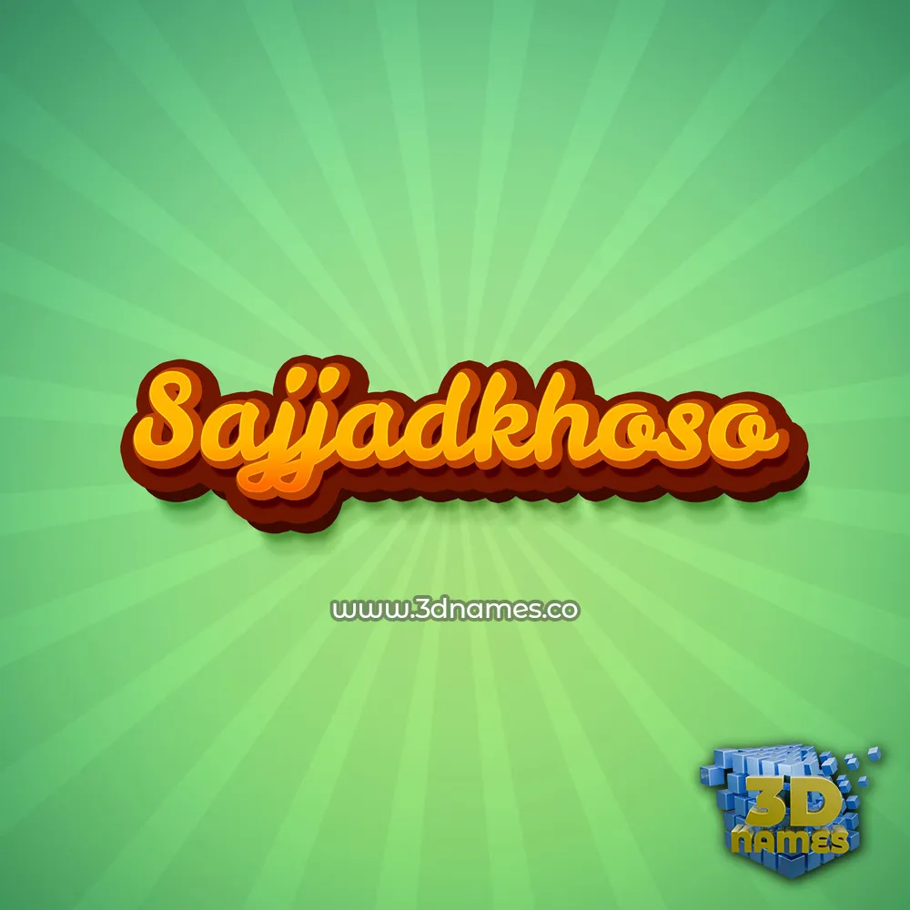 sajjadkhoso in Green Rays style - 3D name wallpaper