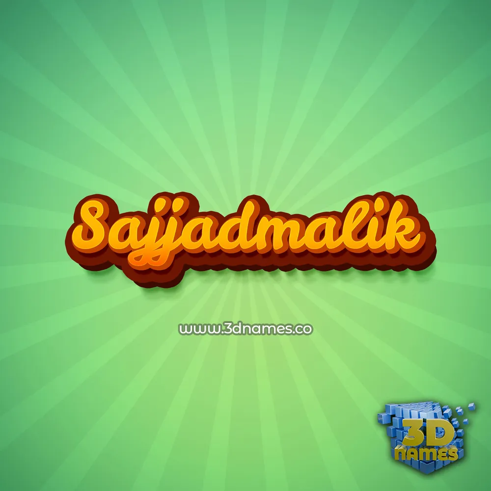 sajjadmalik in Green Rays style - 3D name wallpaper