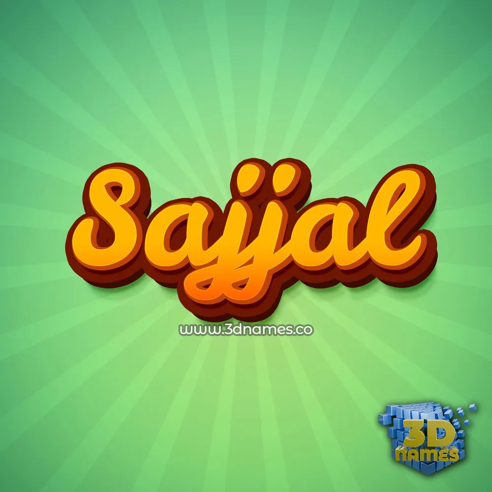 sajjal in Green Rays style - 3D name wallpaper
