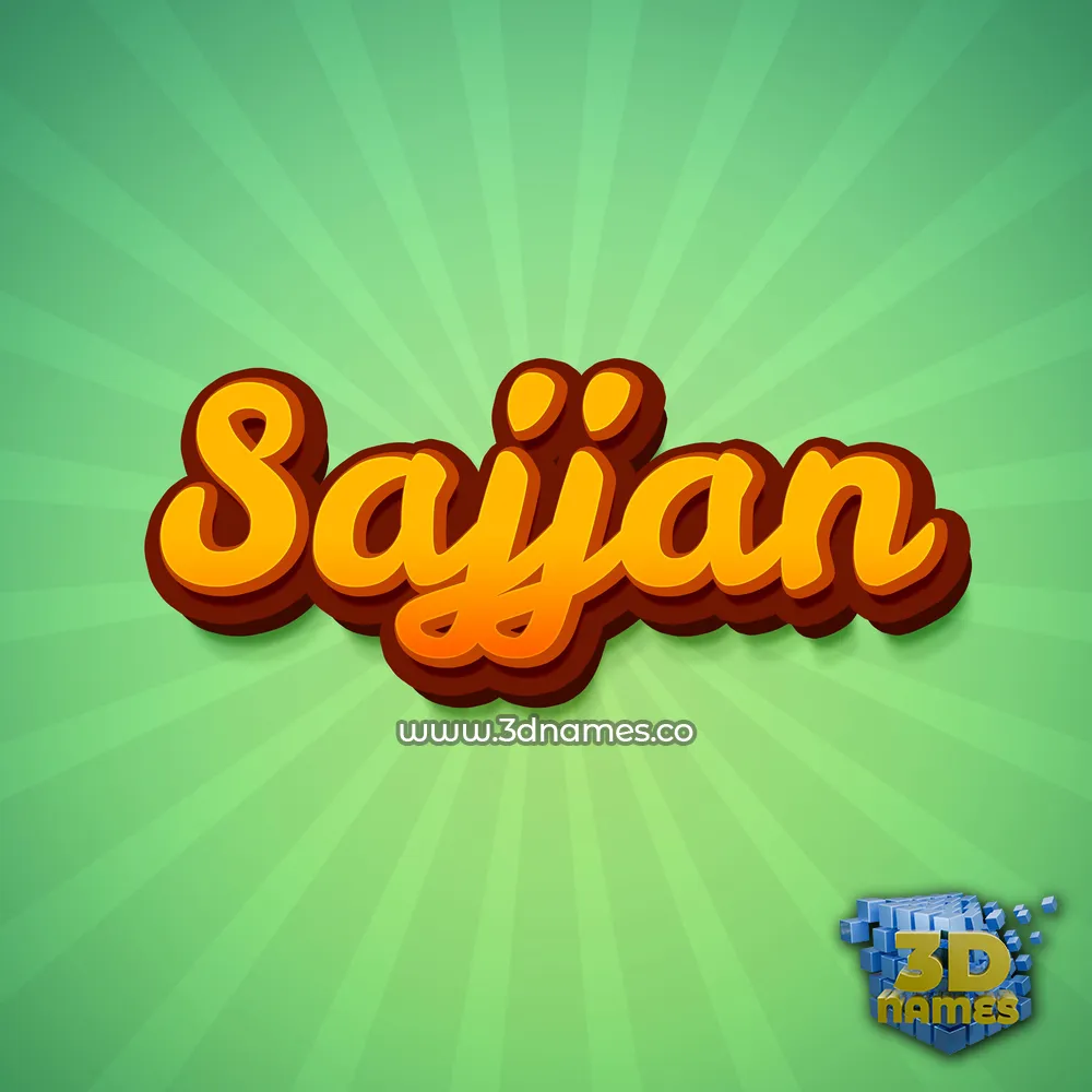 sajjan in Green Rays style - 3D name wallpaper