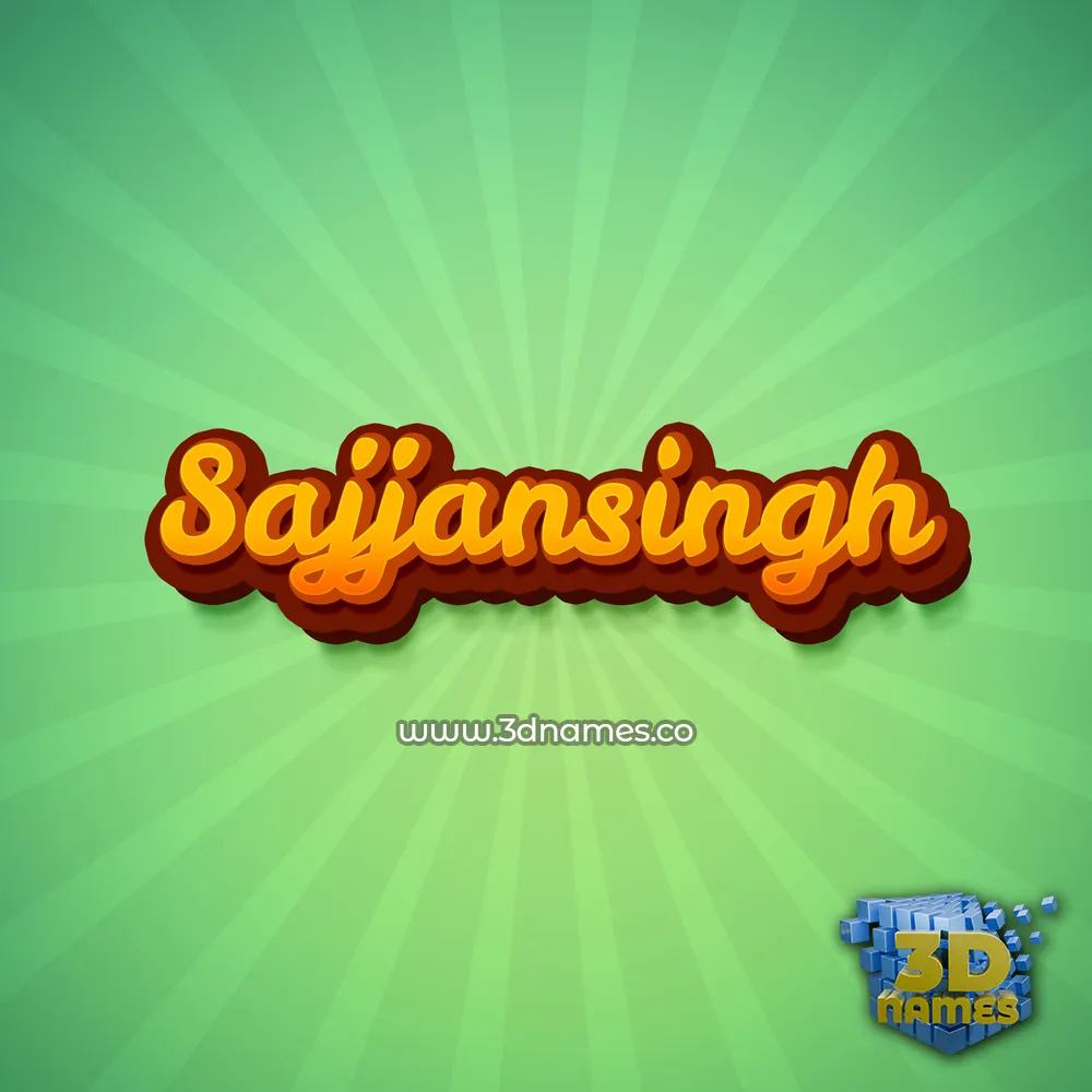 sajjansingh in Green Rays style - 3D name wallpaper
