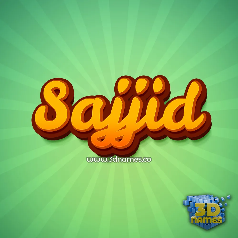 sajjid in Green Rays style - 3D name wallpaper