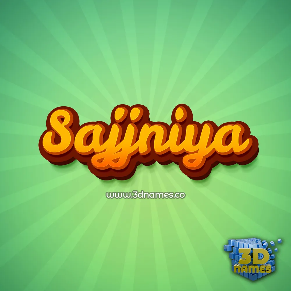 sajjniya in Green Rays style - 3D name wallpaper