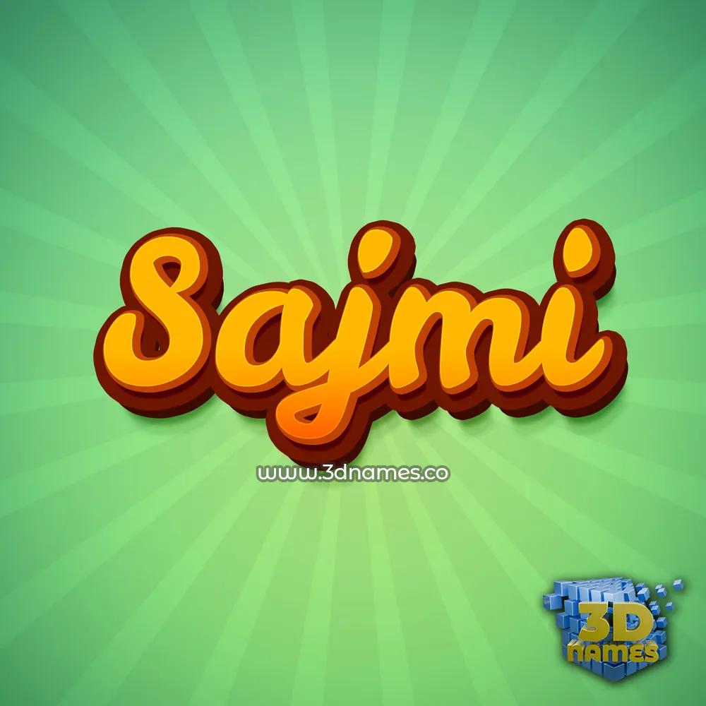 sajmi in Green Rays style - 3D name wallpaper