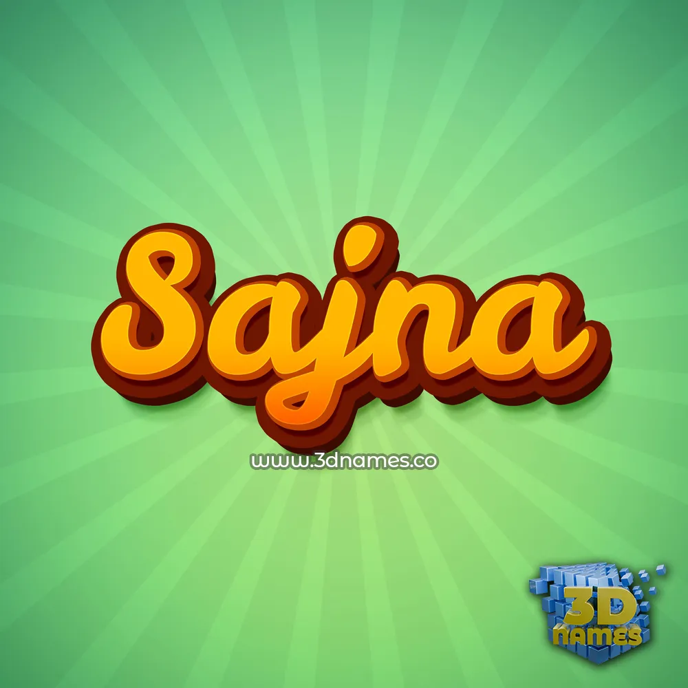 sajna in Green Rays style - 3D name wallpaper