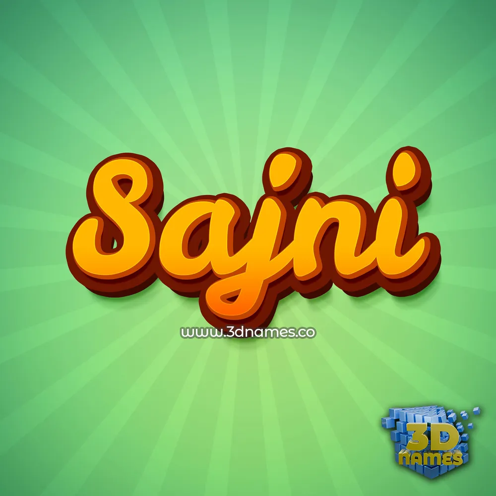 sajni in Green Rays style - 3D name wallpaper