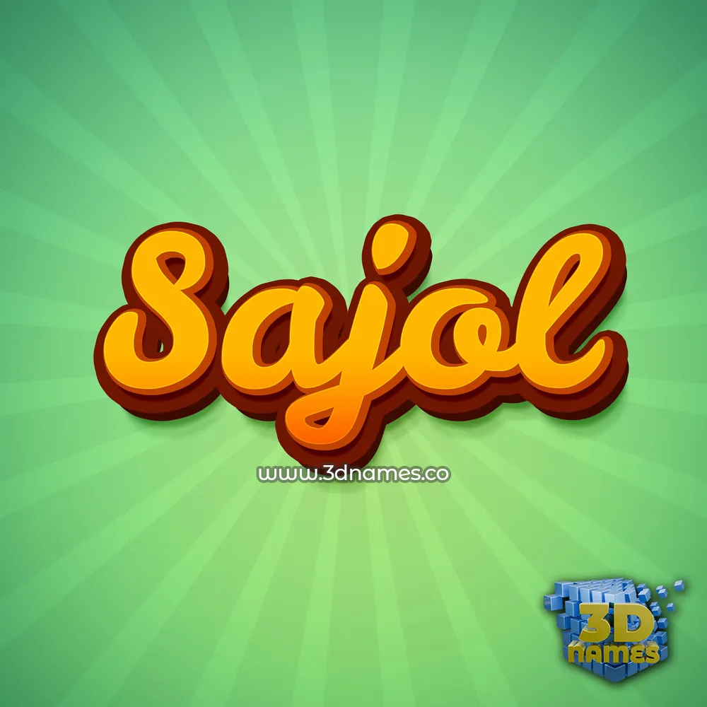 sajol in Green Rays style - 3D name wallpaper