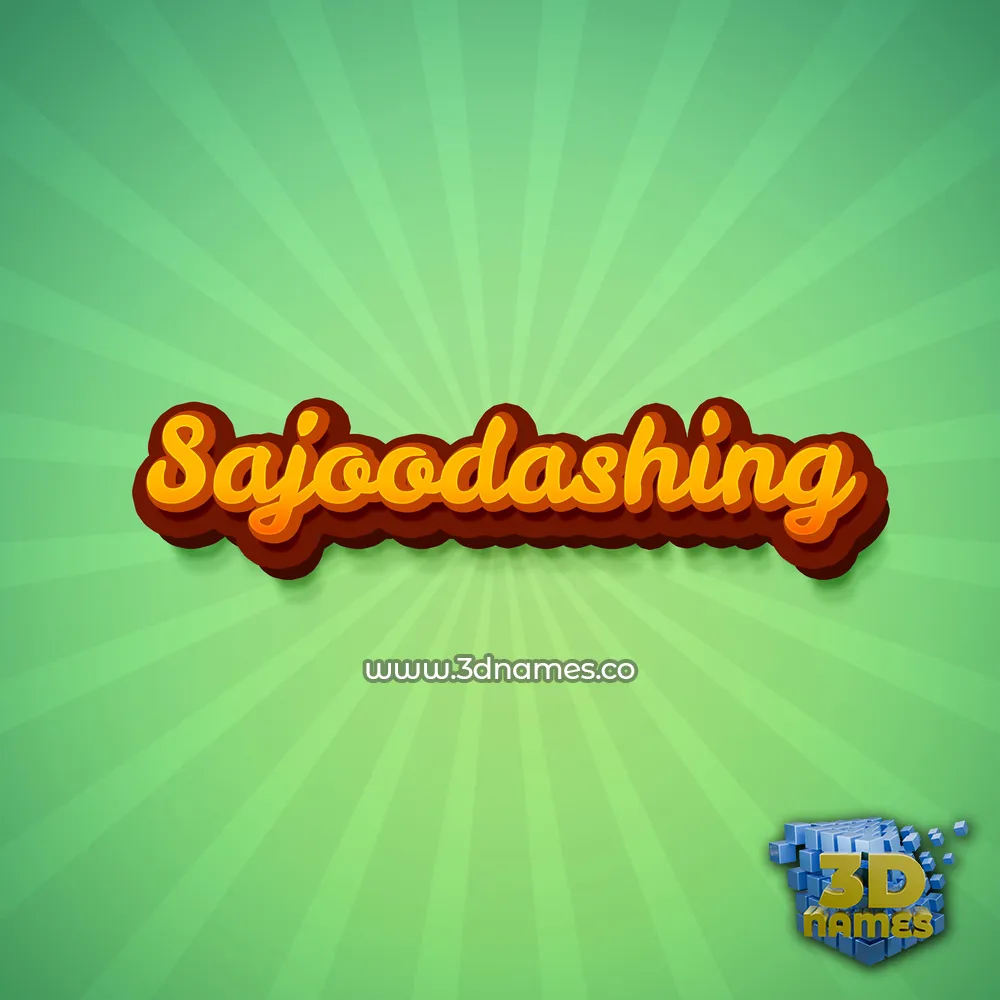 sajoodashing in Green Rays style - 3D name wallpaper