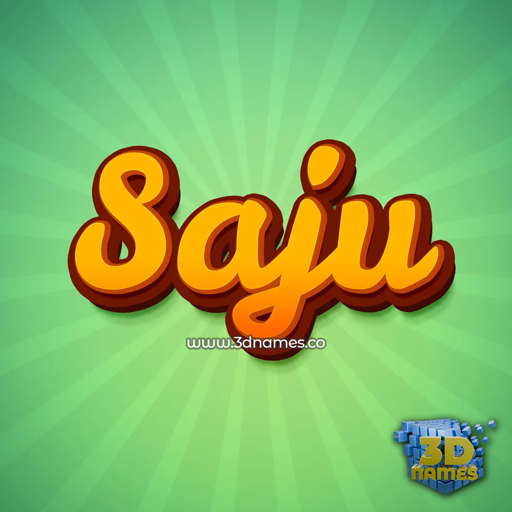 saju in Green Rays style - 3D name wallpaper