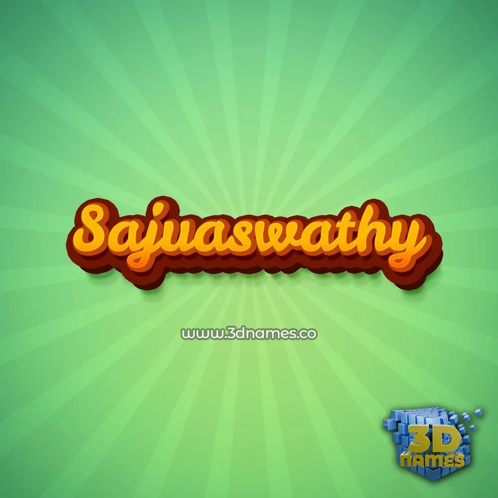 sajuaswathy in Green Rays style - 3D name wallpaper