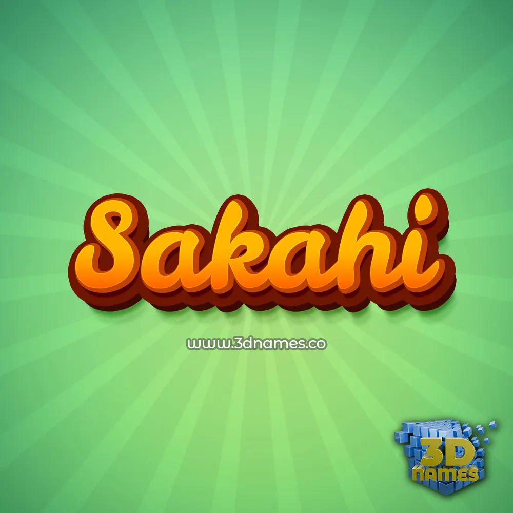 sakahi in Green Rays style - 3D name wallpaper