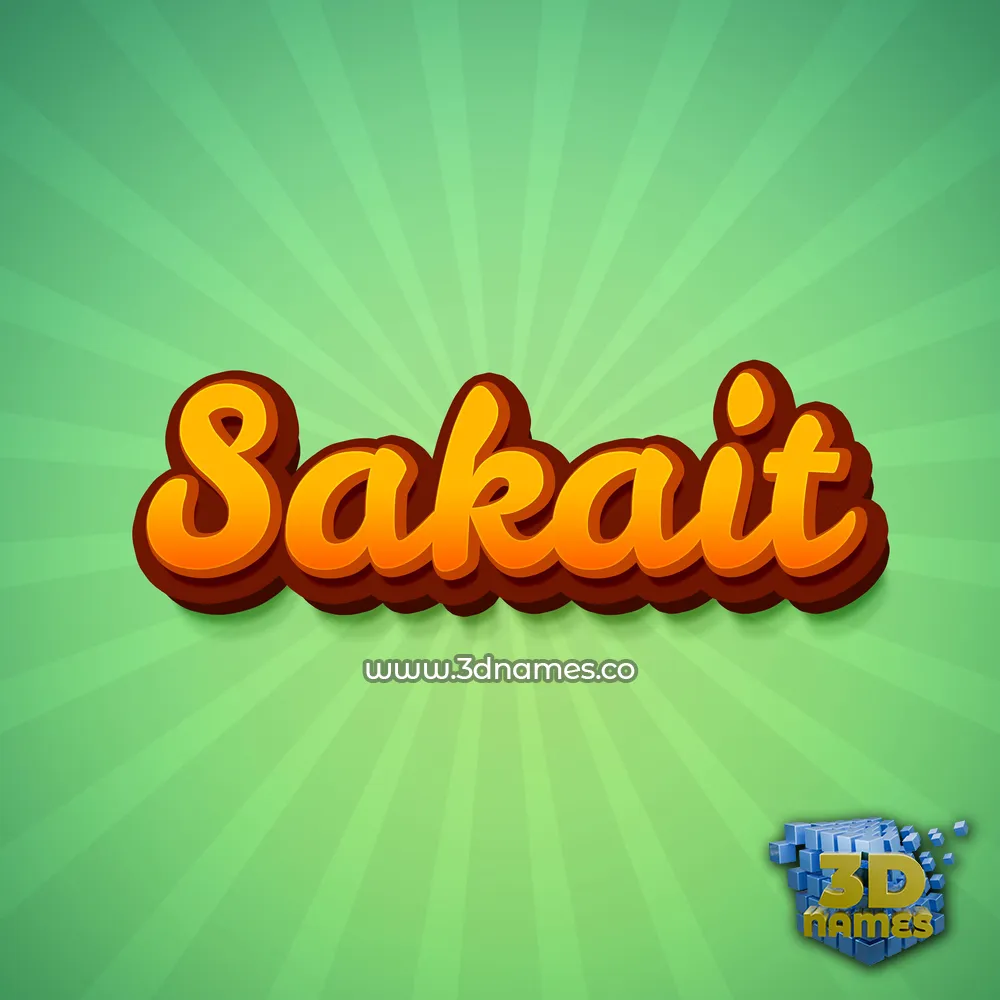 sakait in Green Rays style - 3D name wallpaper