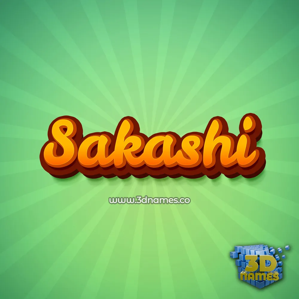 sakashi in Green Rays style - 3D name wallpaper