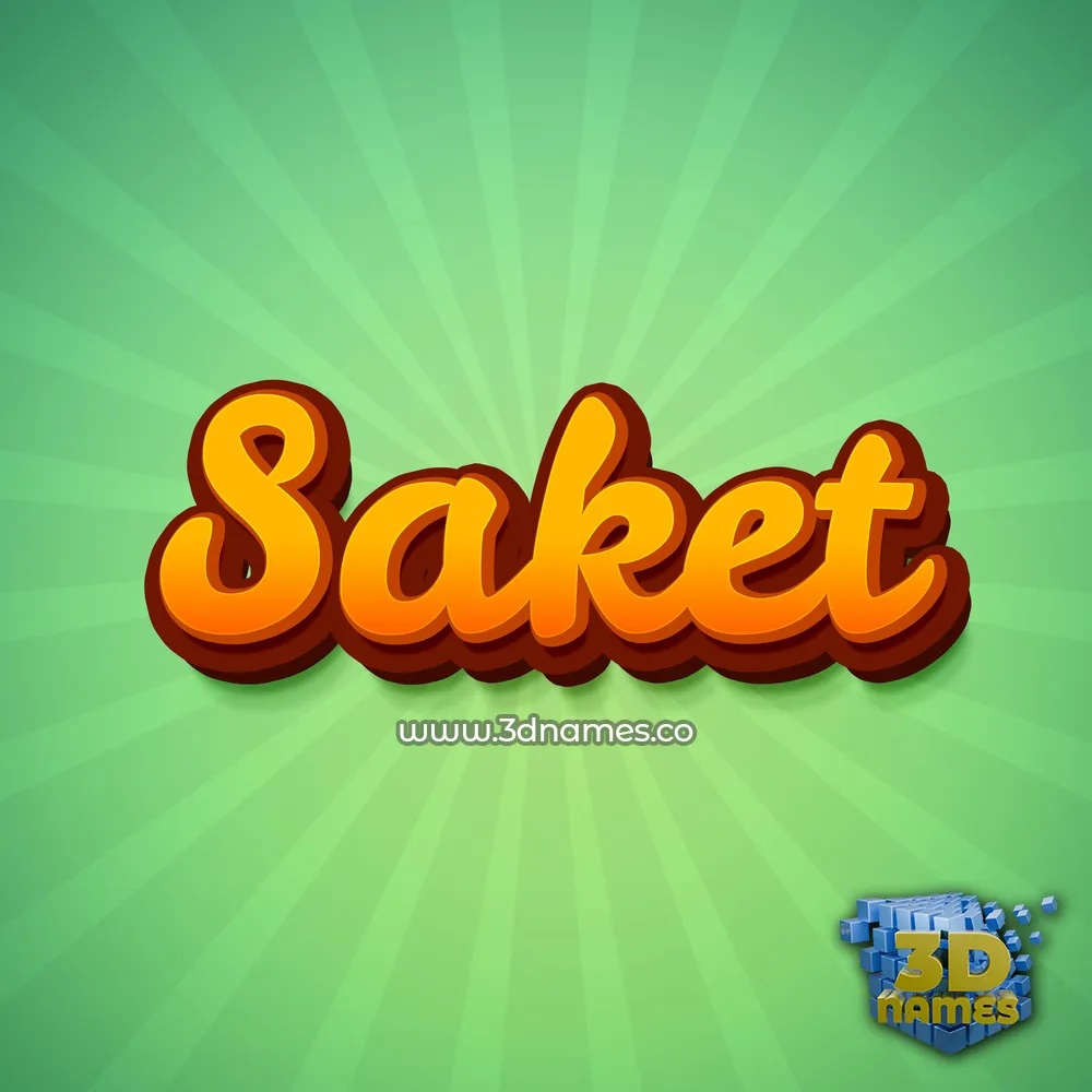 saket in Green Rays style - 3D name wallpaper