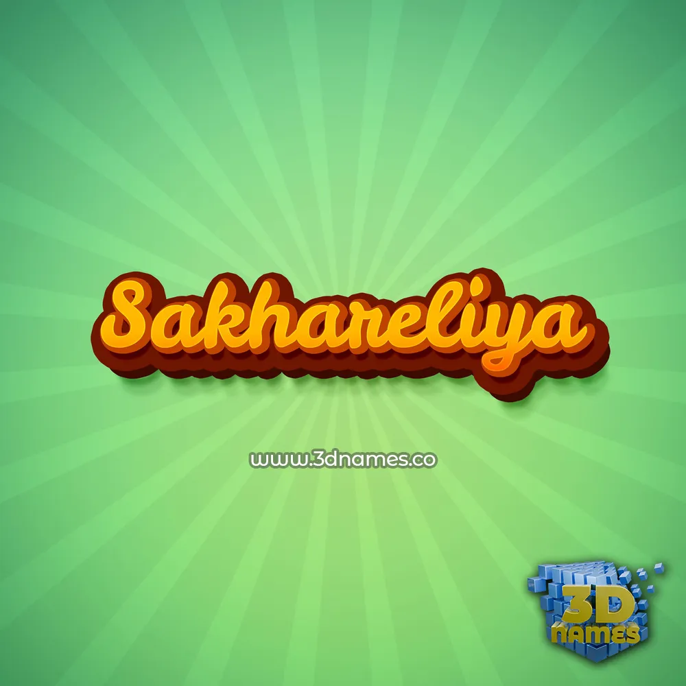 sakhareliya in Green Rays style - 3D name wallpaper