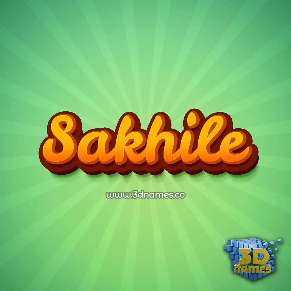 sakhile in Green Rays style - 3D name wallpaper