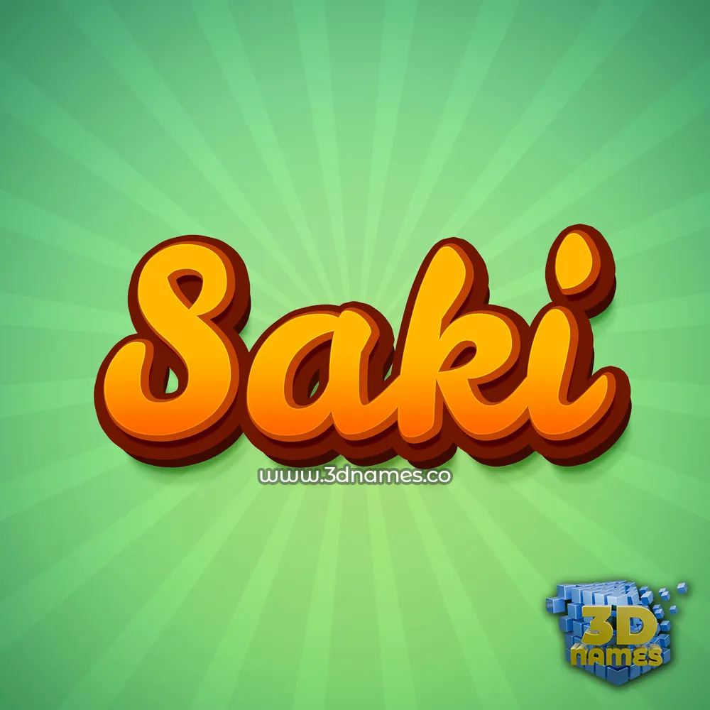 saki in Green Rays style - 3D name wallpaper