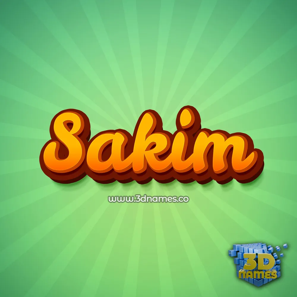 sakim in Green Rays style - 3D name wallpaper