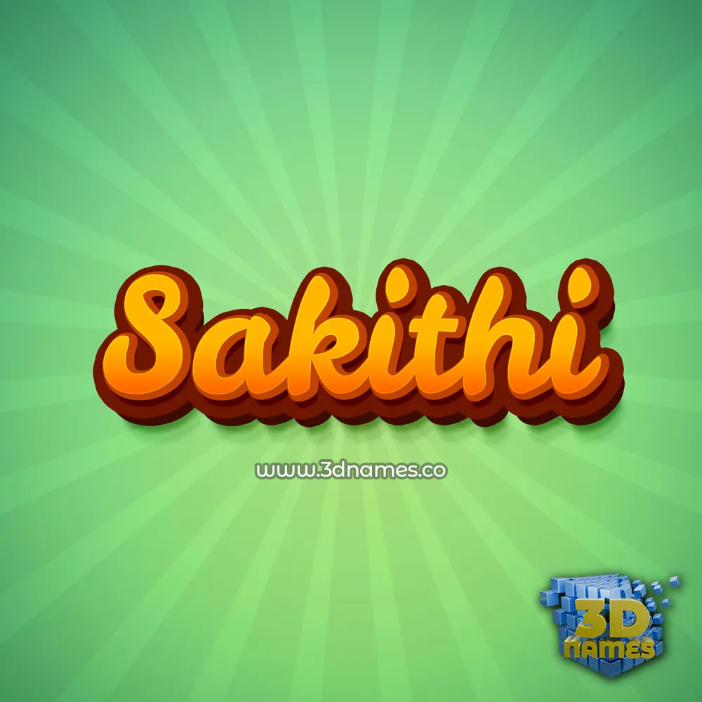 sakithi in Green Rays style - 3D name wallpaper